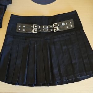 Tripp NYC Black Mini Skirt with Studded Belt - Small
